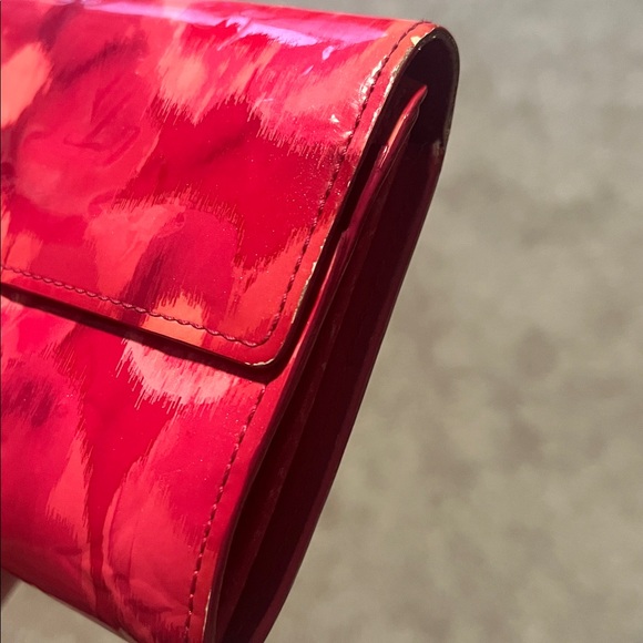 Louis Vuitton Red Floral Vernis Wallet